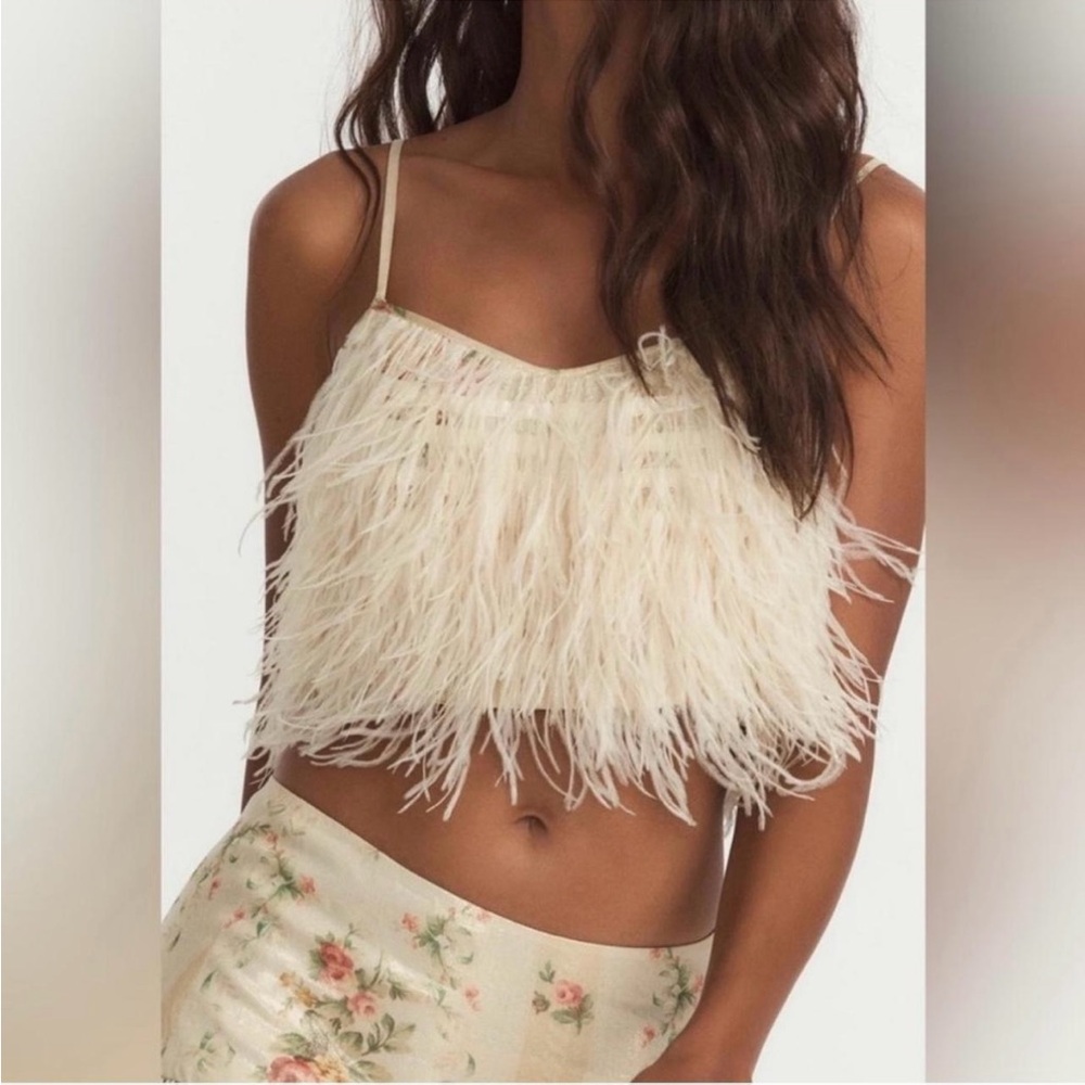 Loveshackfancy Ostrich Feather Top